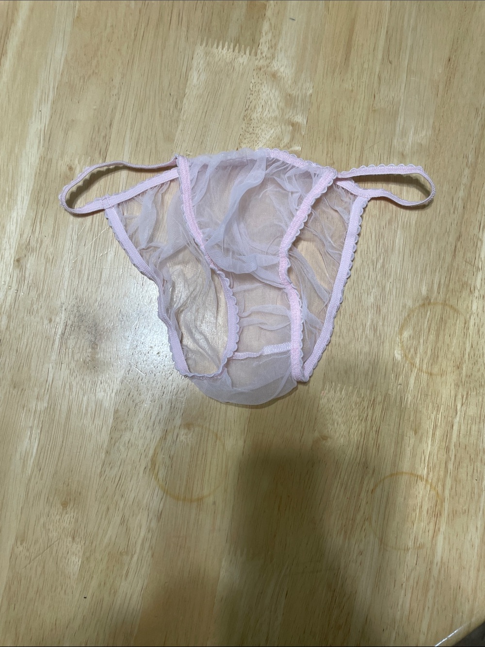 Delicate Sheer Pink Mesh Bikini Panty